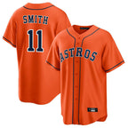 Johmsee H.Astros #11 Cam Smith Player Orange Home Game Stitched Jerseys