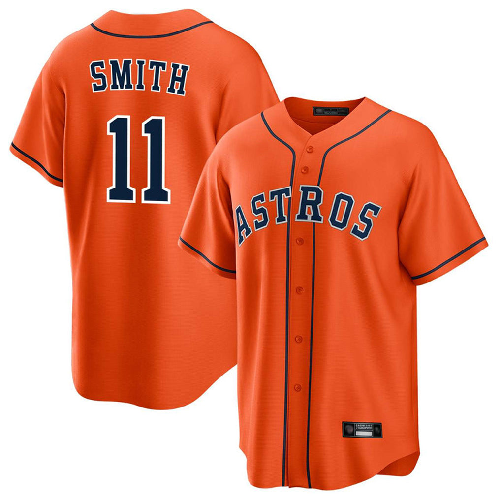 Johmsee H.Astros #11 Cam Smith Player Orange Home Game Stitched Jerseys
