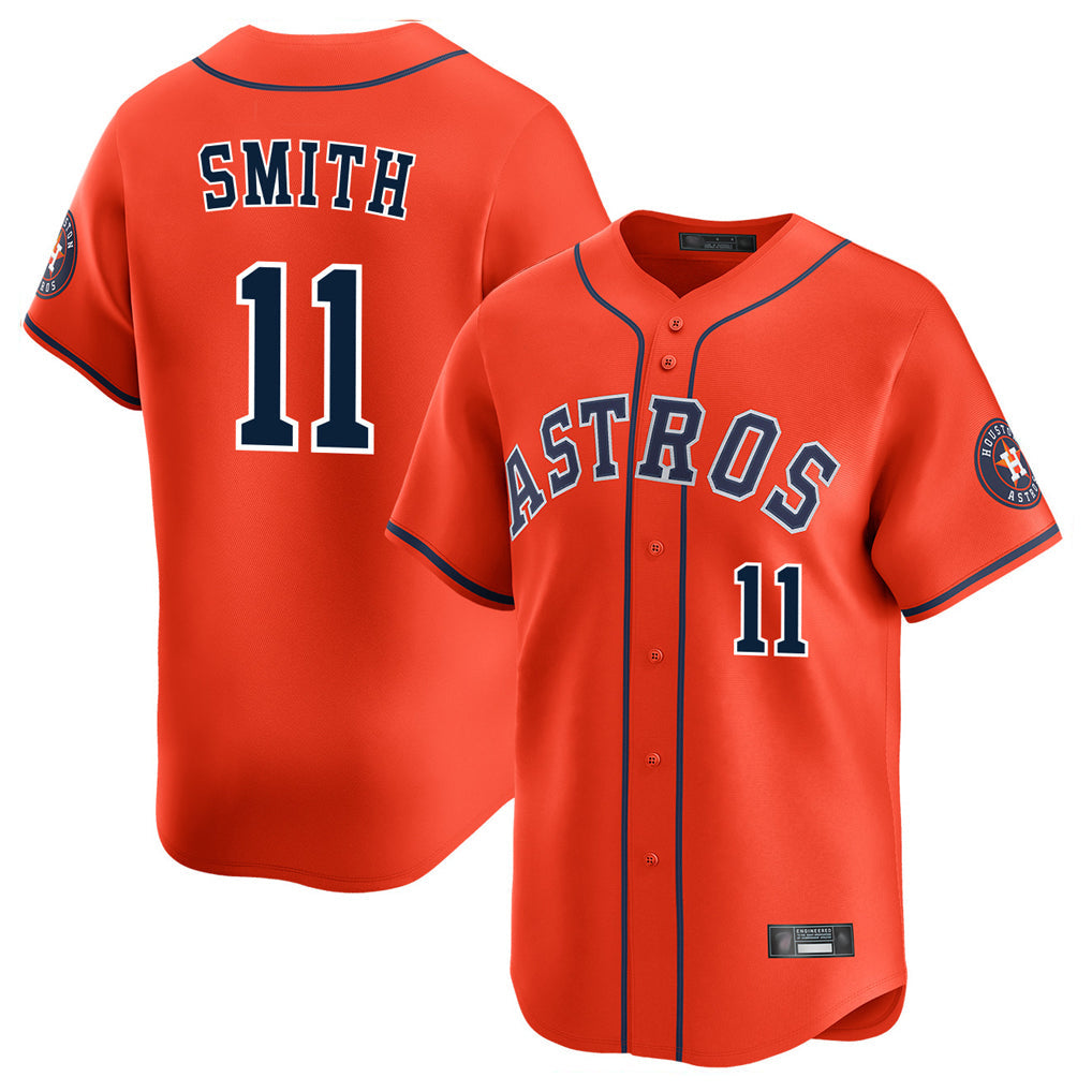 Johmsee H.Astros #11 Cam Smith Player Orange Home Limited Stitched Jerseys