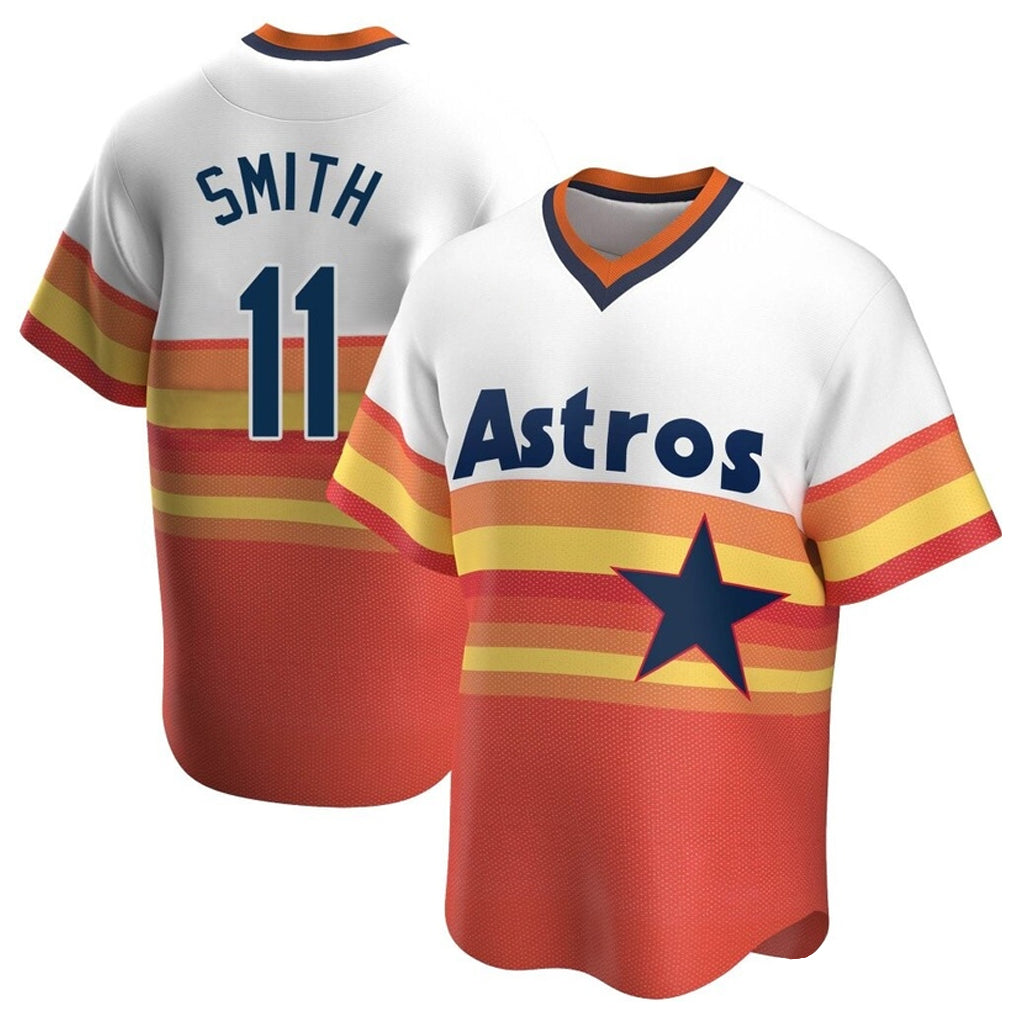 Johmsee H.Astros #11 Cam Smith Player Rainbow Cooperstown Collection T-shirt Stitched Jerseys