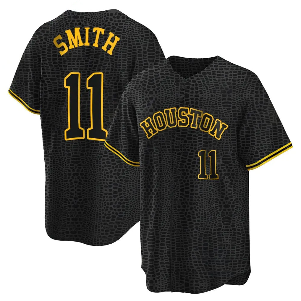 Johmsee H.Astros #11 Cam Smith Player Snake Skin City Home Game Stitched Jerseys