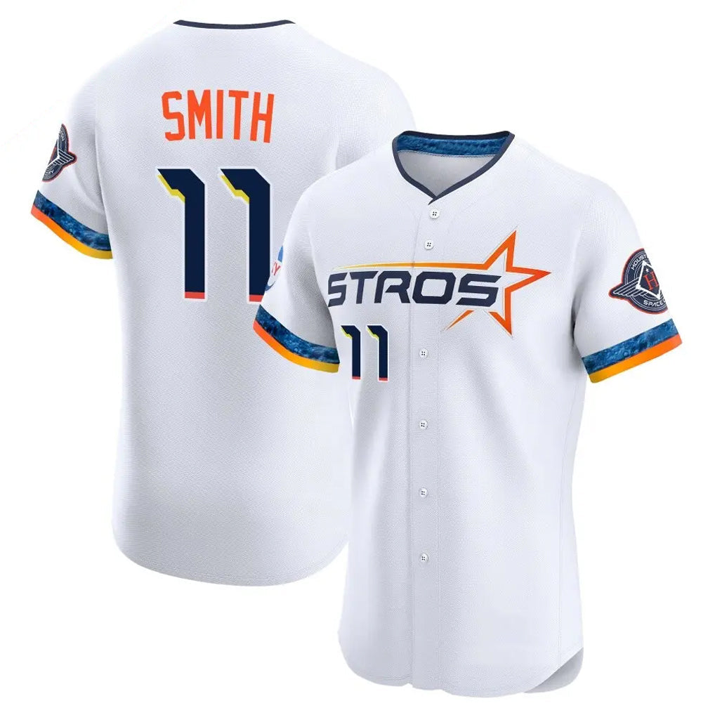 Johmsee H.Astros #11 Cam Smith Player White City Connect Limited Elite Home Stitched Jerseys