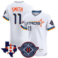 Johmsee H.Astros #11 Cam Smith Player White City Connect Texas Patch Vapor Premier Limited Elite Home Stitched Jerseys