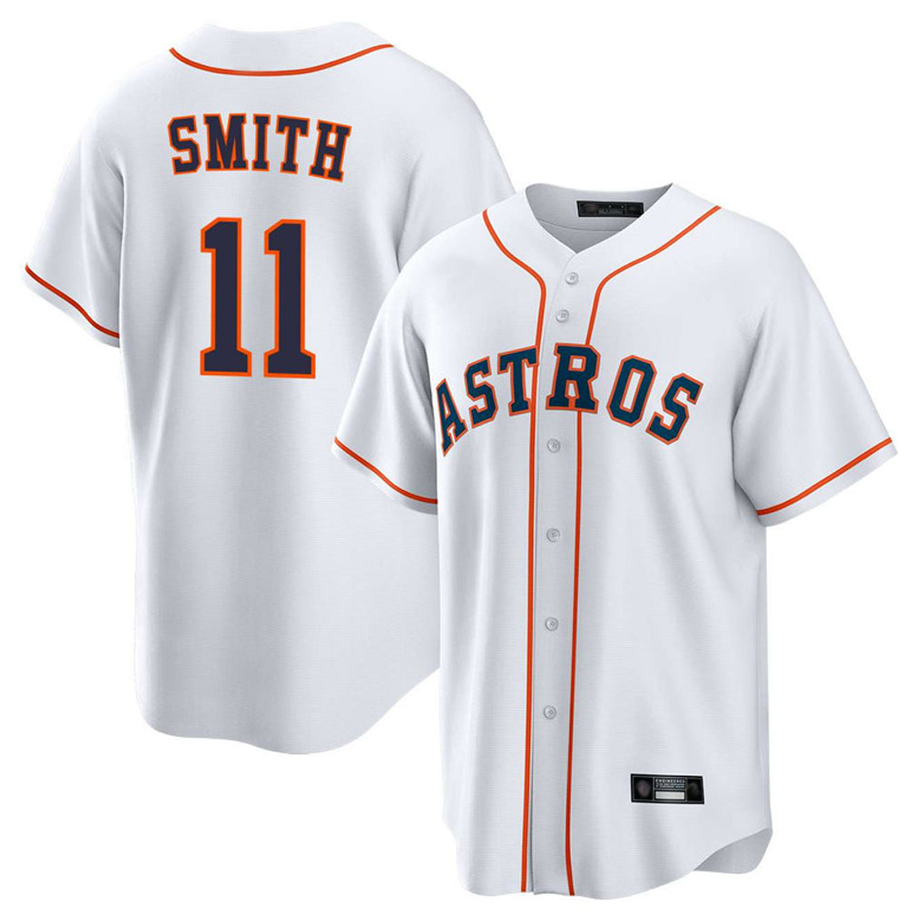 Johmsee H.Astros #11 Cam Smith Player White Home Game Stitched Jerseys