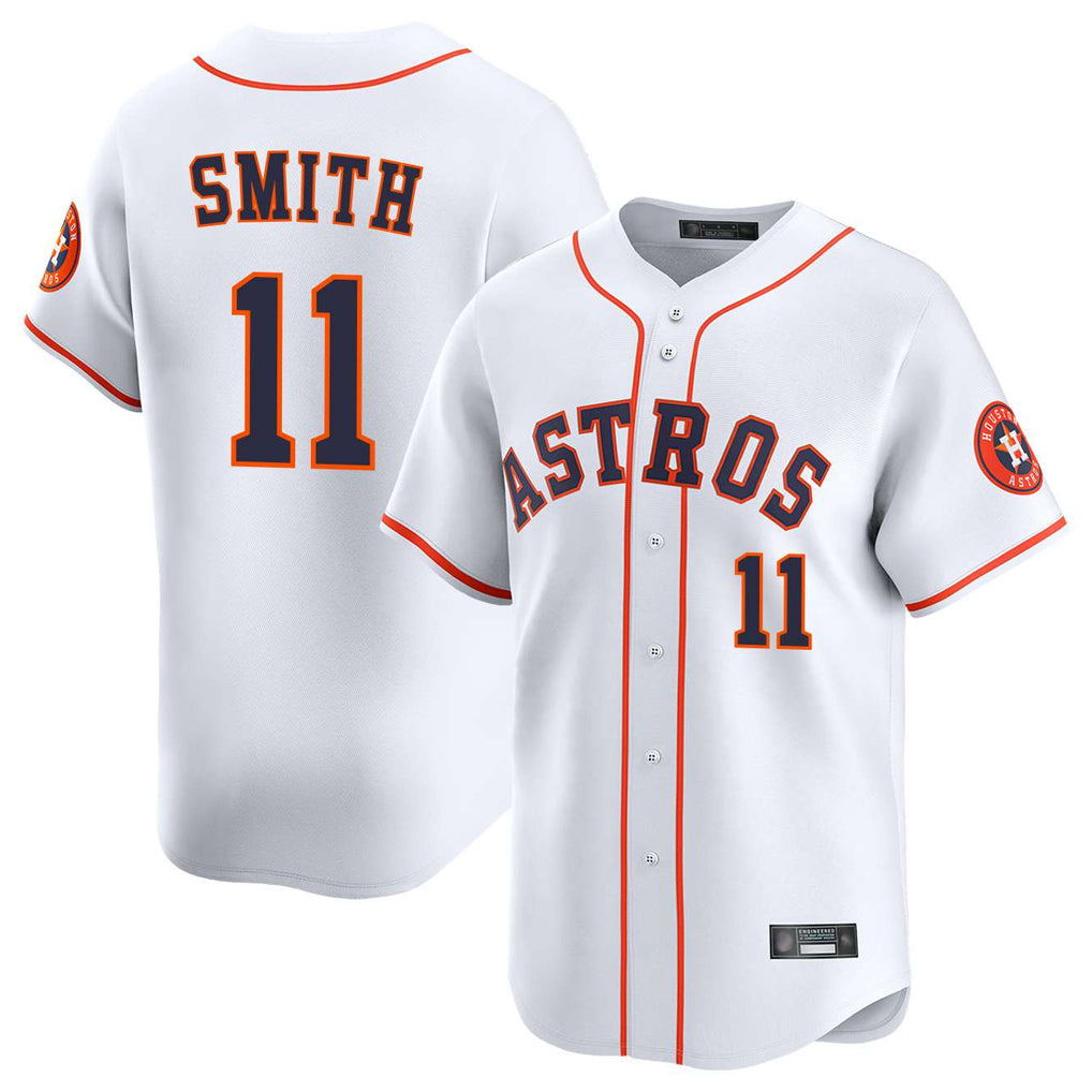 Johmsee H.Astros #11 Cam Smith Player White Home Limited Stitched Jerseys