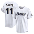 Johmsee H.Astros #11 Cam Smith Player White Throwback Cooperstown Collection Limited Stitched Jerseys
