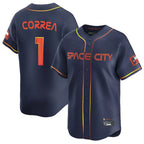 Johmsee H.Astros #1 Carlos Correa Player Navy City Connect Home Limited Stitched Jerseys