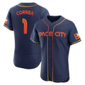 Johmsee H.Astros #1 Carlos Correa Player Navy City Connect Limited Elite Home Stitched Jerseys