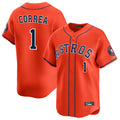 Johmsee H.Astros #1 Carlos Correa Player Orange Home Limited Stitched Jerseys