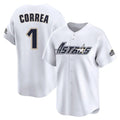 Johmsee H.Astros #1 Carlos Correa Player White Throwback Cooperstown Collection Limited Stitched Jerseys