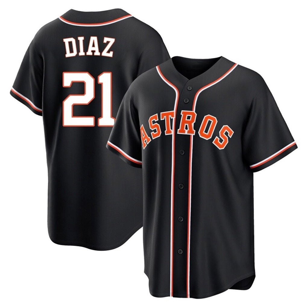 Johmsee H.Astros #21 Yainer Diaz Player Black Fashion Out Home Game Stitched Jerseys