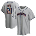 Johmsee H.Astros #21 Yainer Diaz Player Gray Home Game Stitched Jerseys