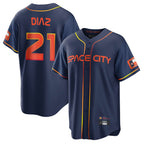 Johmsee H.Astros #21 Yainer Diaz Player Navy City Connect Home Game Stitched Jerseys