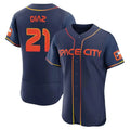 Johmsee H.Astros #21 Yainer Diaz Player Navy City Connect Limited Elite Home Stitched Jerseys