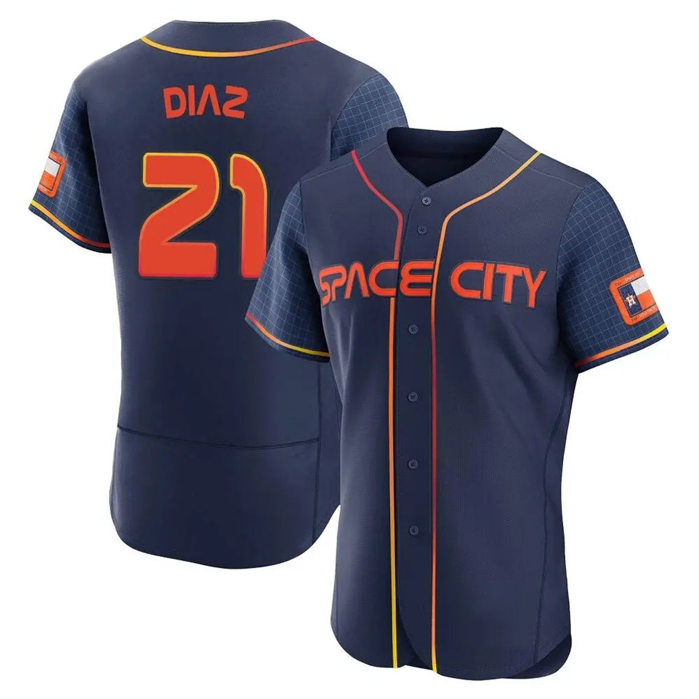 Johmsee H.Astros #21 Yainer Diaz Player Navy City Connect Limited Elite Home Stitched Jerseys