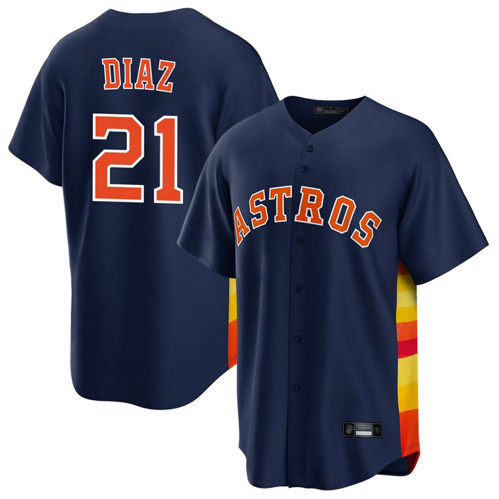 Johmsee H.Astros #21 Yainer Diaz Player Navy Home Game Stitched Jerseys