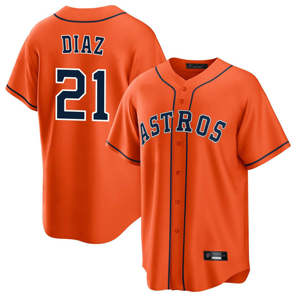 Johmsee H.Astros #21 Yainer Diaz Player Orange Home Game Stitched Jerseys