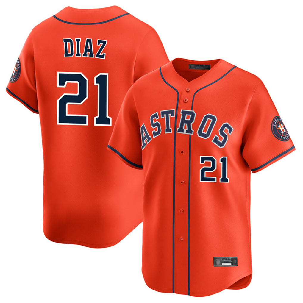 Johmsee H.Astros #21 Yainer Diaz Player Orange Home Limited Stitched Jerseys