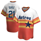 Johmsee H.Astros #21 Yainer Diaz Player Rainbow Cooperstown Collection T-shirt Stitched Jerseys