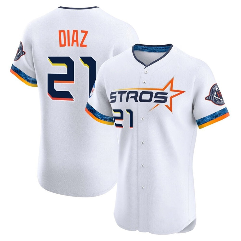 Johmsee H.Astros #21 Yainer Diaz Player White City Connect Limited Elite Home Stitched Jerseys