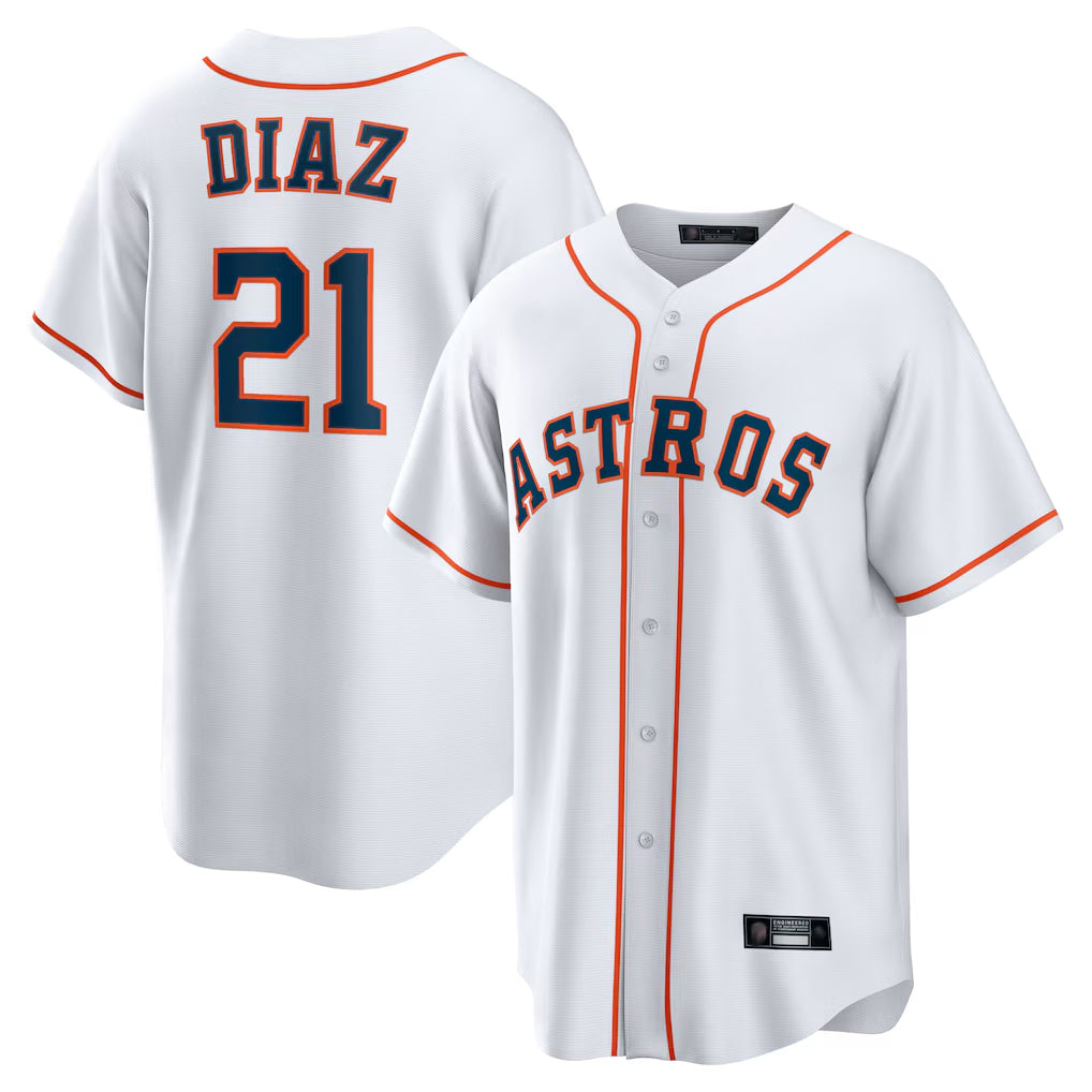 Johmsee H.Astros #21 Yainer Diaz Player White Home Game Stitched Jerseys