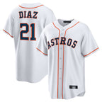 Johmsee H.Astros #21 Yainer Diaz Player White Home Game Stitched Jerseys