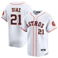 Johmsee H.Astros #21 Yainer Diaz Player White Home Limited Stitched Jerseys