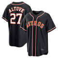 Johmsee H.Astros #27 Jose Altuve Player Black Fashion Out Home Game Stitched Jerseys