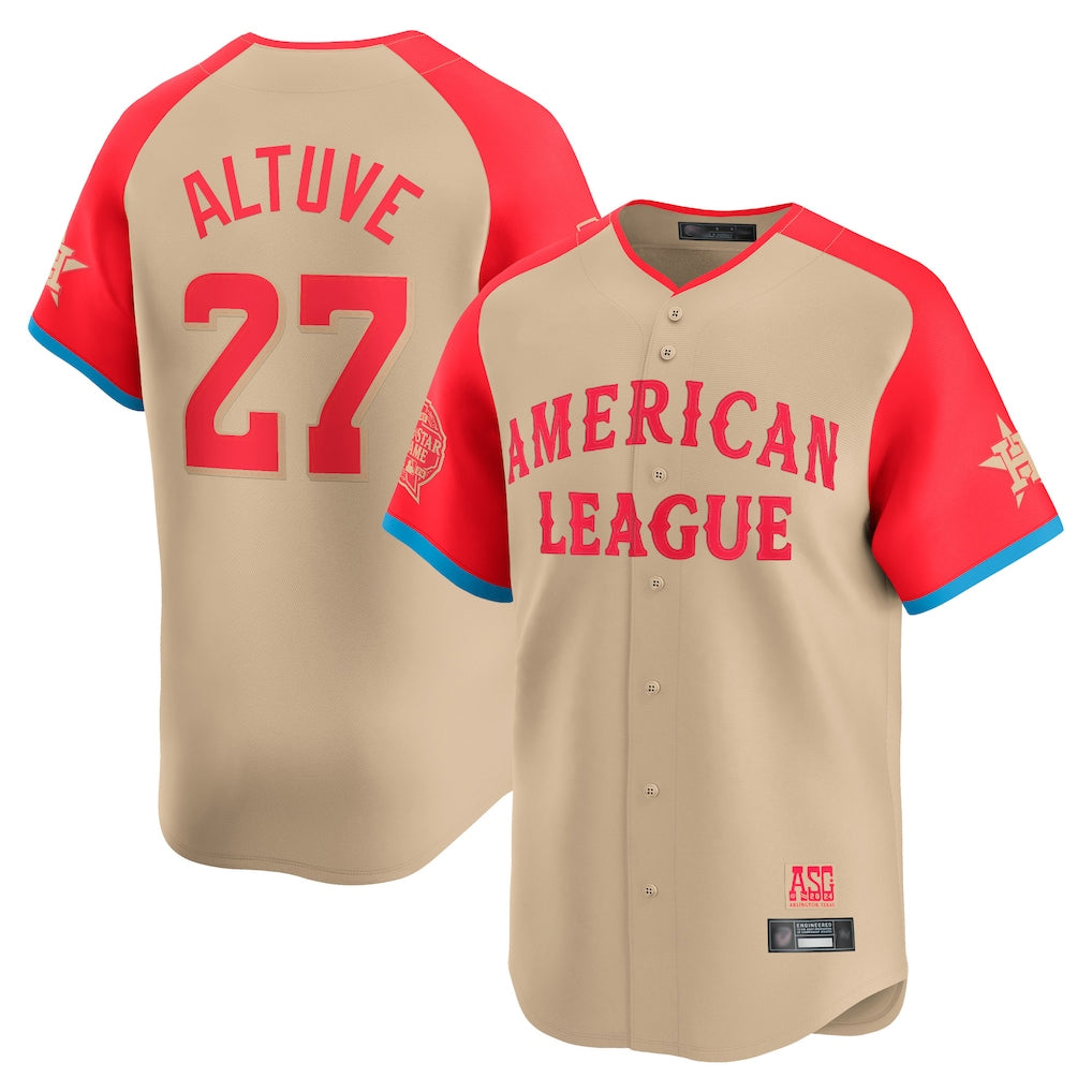 Johmsee H.Astros #27 Jose Altuve Player Cream American League All-Star Game Limited Stitched Jerseys
