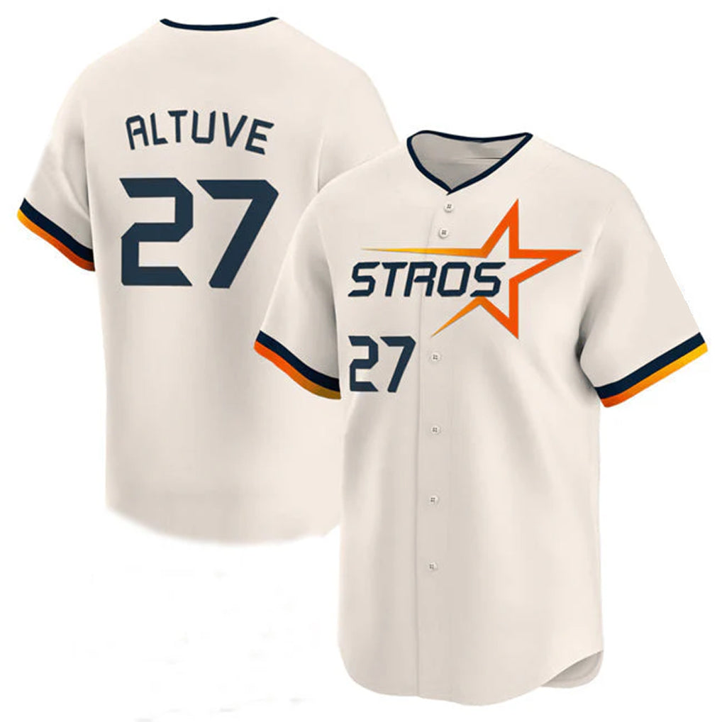 Johmsee H.Astros #27 Jose Altuve Player Cream City Connect Limited Home Stitched Jerseys