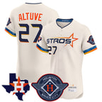 Johmsee H.Astros #27 Jose Altuve Player Cream City Connect Texas Patch Vapor Premier Limited Elite Home Stitched Jerseys
