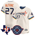 Johmsee H.Astros #27 Jose Altuve Player Cream City Connect Texas Patch Vapor Premier Limited Home Stitched Jerseys
