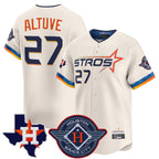 Johmsee H.Astros #27 Jose Altuve Player Cream City Connect Texas Patch Vapor Premier Limited Home Stitched Jerseys