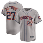 Johmsee H.Astros #27 Jose Altuve Player Gray Home Limited Stitched Jerseys