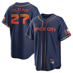 Johmsee H.Astros #27 Jose Altuve Player Navy City Connect Home Game Stitched Jerseys