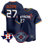 Johmsee H.Astros #27 Jose Altuve Player Navy City Connect Texas Patch Vapor Premier Limited Home Stitched Jerseys