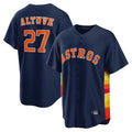 Johmsee H.Astros #27 Jose Altuve Player Navy Home Game Stitched Jerseys