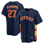 Johmsee H.Astros #27 Jose Altuve Player Navy Home Game Stitched Jerseys