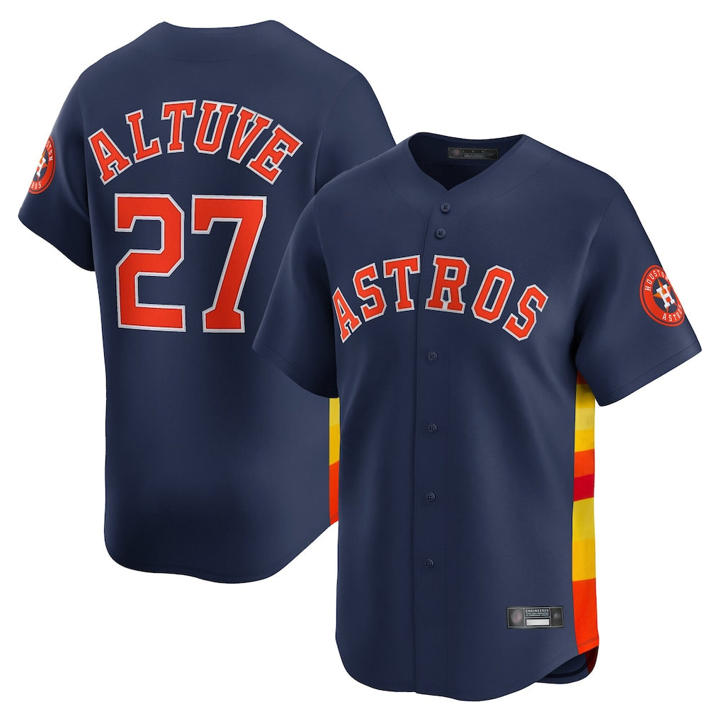 Johmsee H.Astros #27 Jose Altuve Player Navy Home Limited Stitched Jerseys