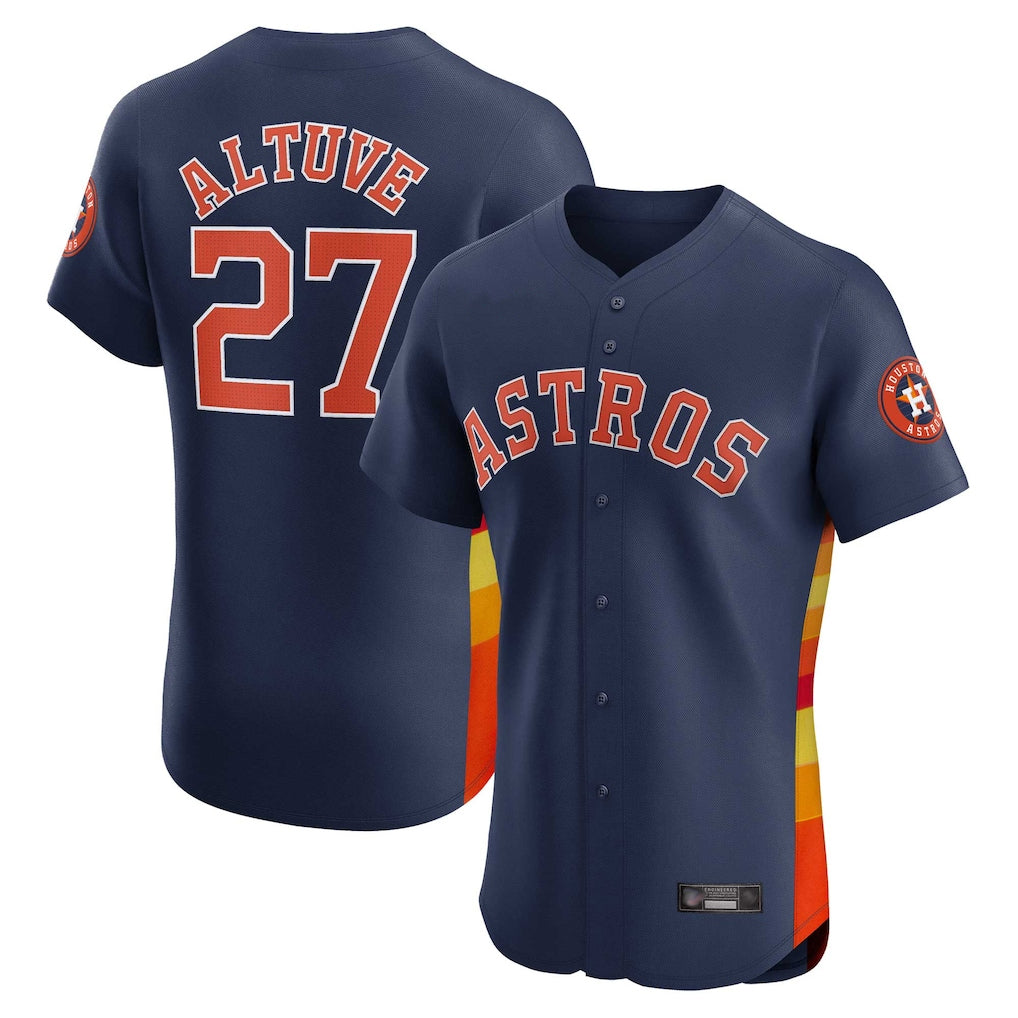 Johmsee H.Astros #27 Jose Altuve Player Navy Limited Elite Home Stitched Jerseys