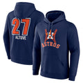 Johmsee H.Astros #27 Jose Altuve Player Navy Pullover Hoodie Stitched Jerseys