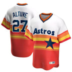 Johmsee H.Astros #27 Jose Altuve Player Rainbow Cooperstown Collection T-shirt Stitched Jerseys