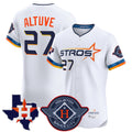 Johmsee H.Astros #27 Jose Altuve Player White City Connect Texas Patch Vapor Premier Limited Elite Home Stitched Jerseys