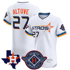 Johmsee H.Astros #27 Jose Altuve Player White City Connect Texas Patch Vapor Premier Limited Elite Home Stitched Jerseys