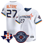 Johmsee H.Astros #27 Jose Altuve Player White City Connect Texas Patch Vapor Premier Limited Home Stitched Jerseys