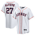 Johmsee H.Astros #27 Jose Altuve Player White Home Game Stitched Jerseys