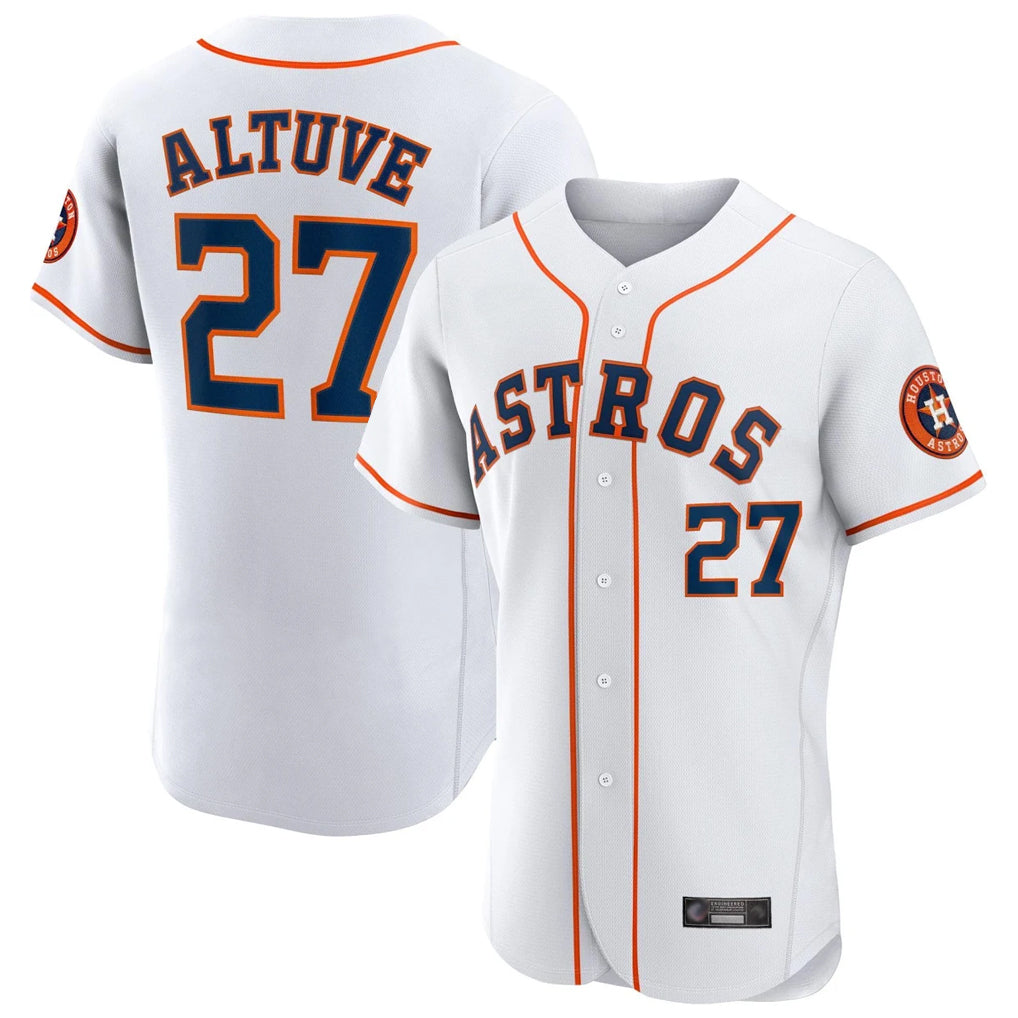 Johmsee H.Astros #27 Jose Altuve Player White Limited Elite Home Stitched Jerseys