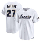 Johmsee H.Astros #27 Jose Altuve Player White Throwback Cooperstown Collection Limited Stitched Jerseys
