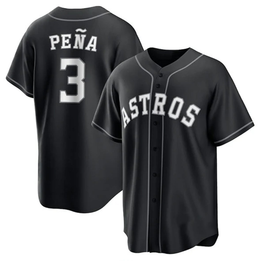 Johmsee H.Astros #3 Jeremy Pe?a Player Black Home Game Stitched Jerseys