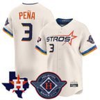 Johmsee H.Astros #3 Jeremy Pe?a Player Cream City Connect Texas Patch Vapor Premier Limited Home Stitched Jerseys